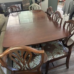 Antique Table And 6 Chairs