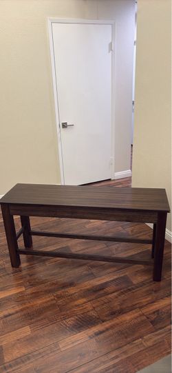 Dark Brown Wooden Bench