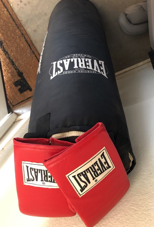 Punching bag Everlast 10T-0797105 with boxing gloves. for Sale in Phoenix,  AZ - OfferUp