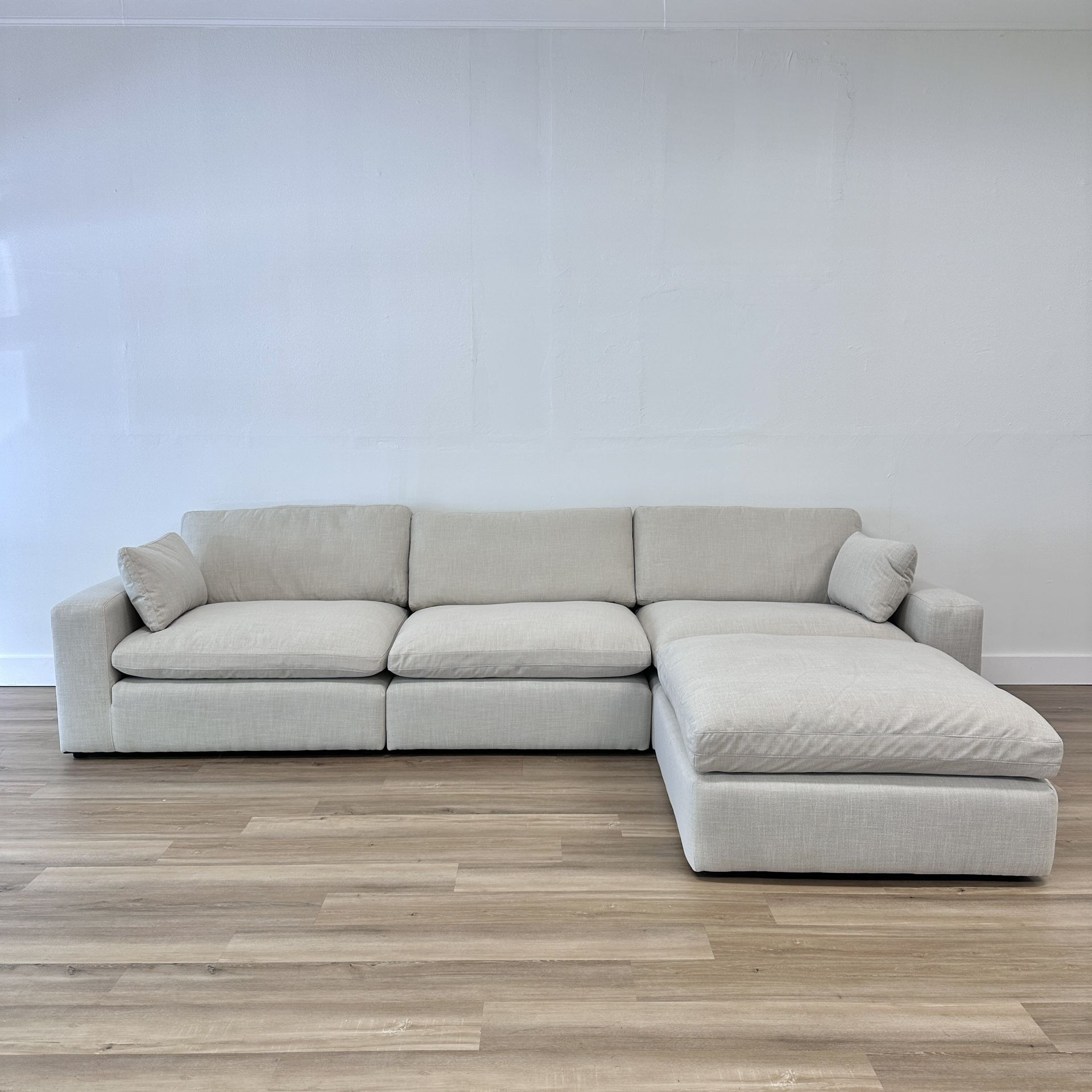 Beige Linen Cloud Couch Sectional (NEW)