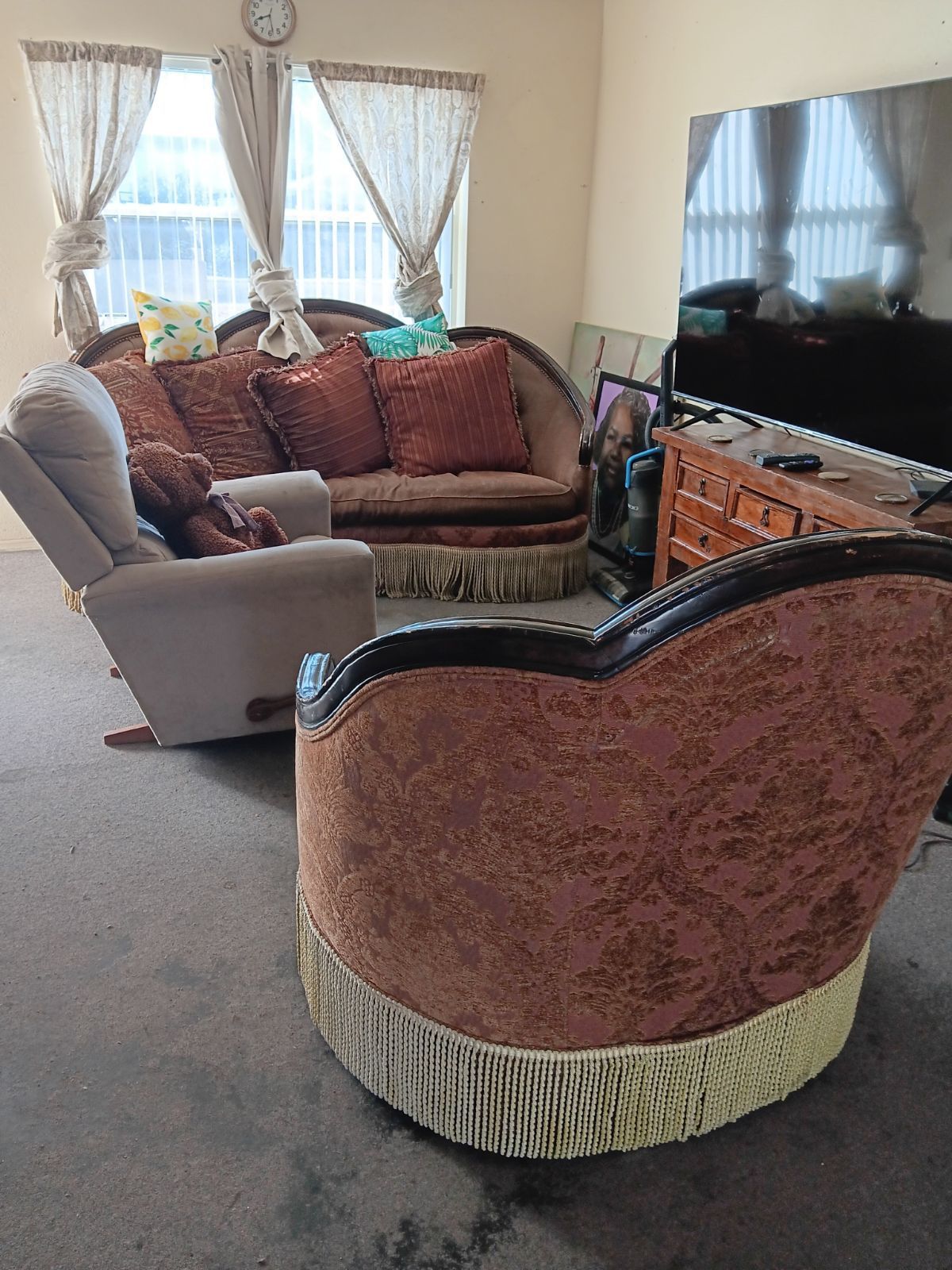 Estate Sale Furniture - Couch Set, China Cabinet, Recliner, Dining Table