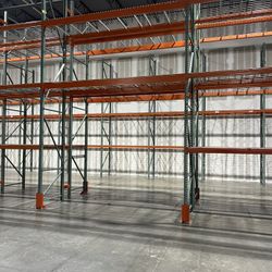 HUGE LOT USED PALLET RACKS 42”x24’ UPRIGHTS 96” BEAMS 42”x46” Wire Decks 