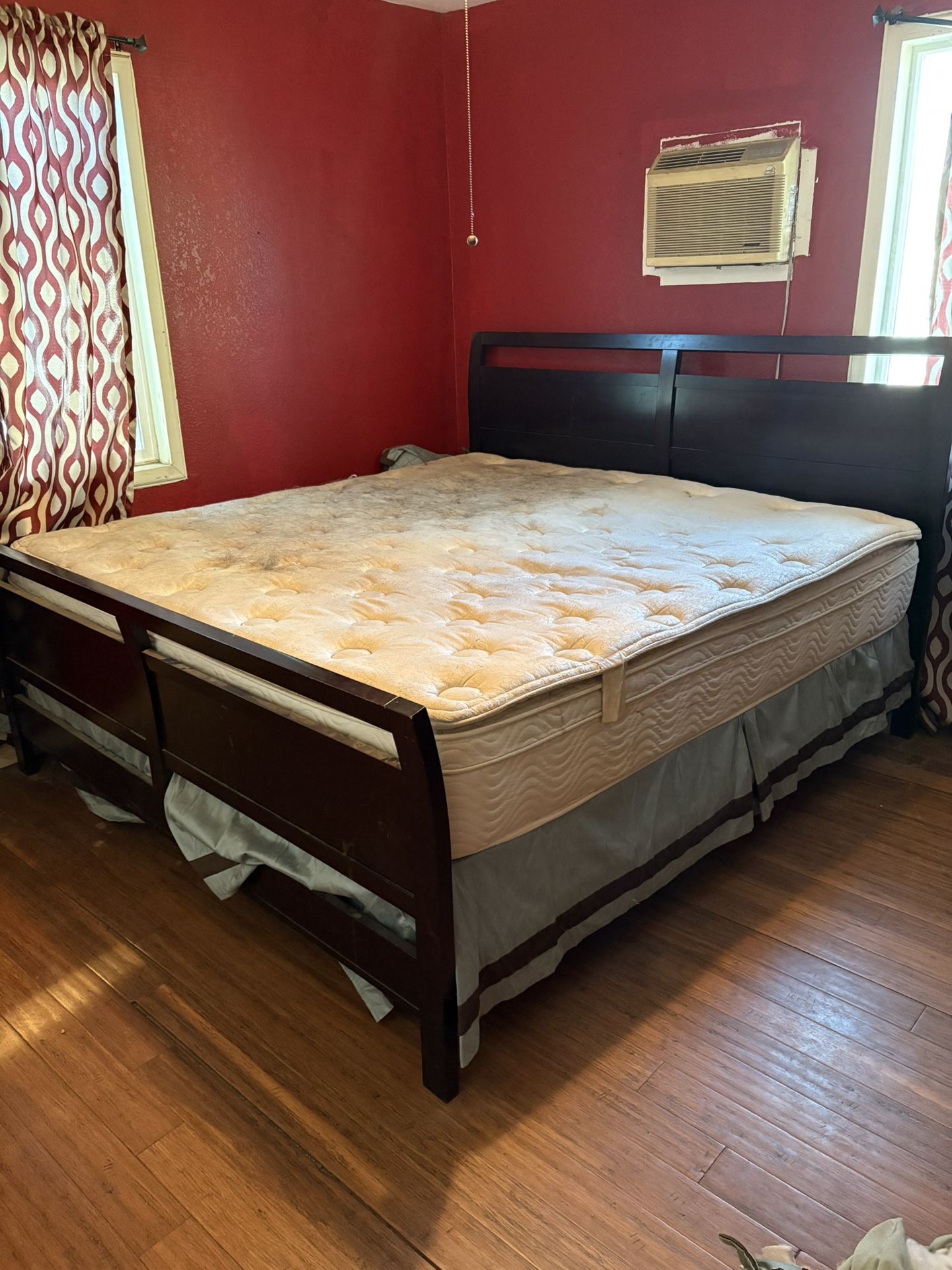 Dark Wood Kal King Bed Frame / No Mattress 