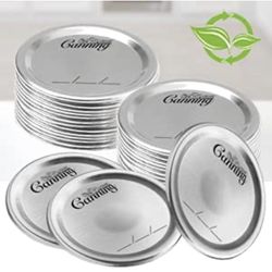 Canning Lids Regular Mouth for Ball, Kerr Jars,100 Count Mason Canning Jar Lids, Split-Type Metal Jar Lids, Food Grade Material Upgrade stainless stee
