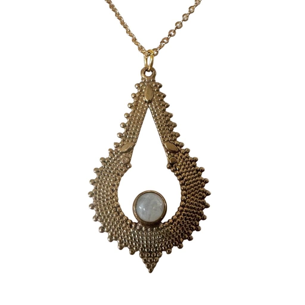 Moonstone Boho Pendant Necklace