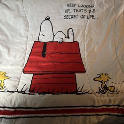 Snoopy double sided comforter with sheets and pillow case