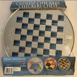 Three-in-One Checkers/Chess/Chinese Checkers