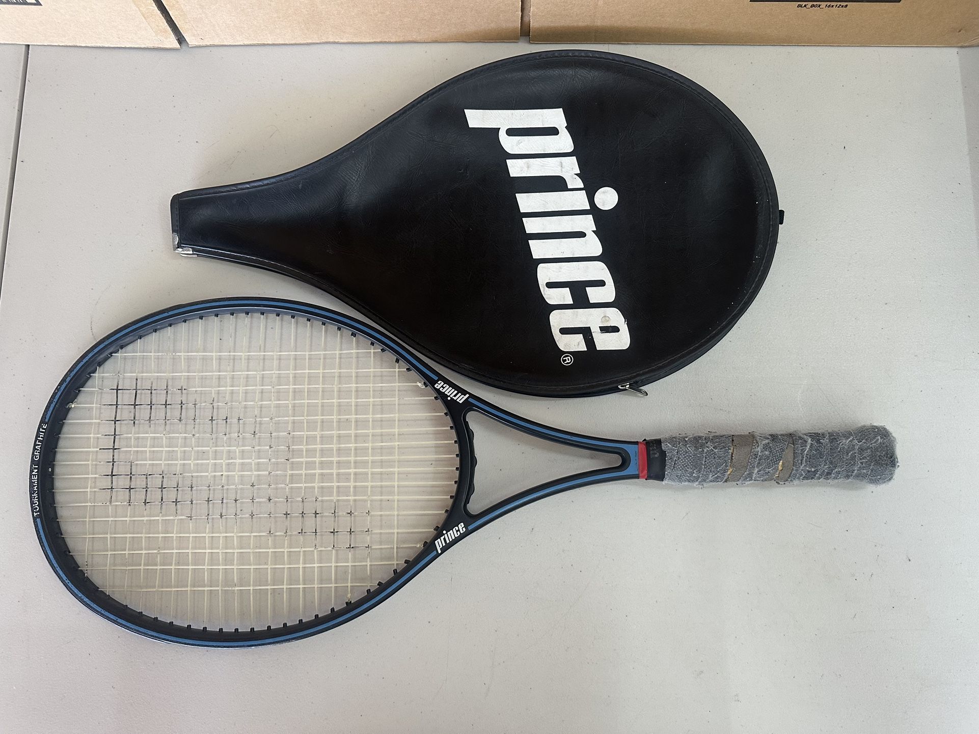 Vintage Prince Pro Series 110 Tennis Racket With Cover 4 5/8 Grip