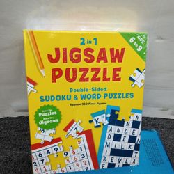 2 in 1  jigsaw puzzle double sided sudoku and word puzzles