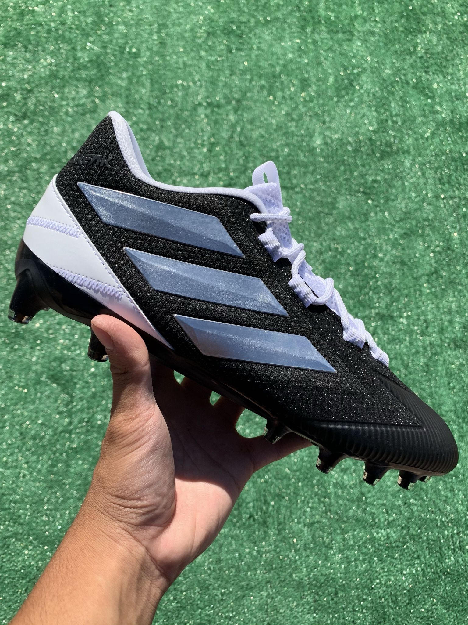 ADIDAS FREAK CARBON LOW “BLACK / WHITE” FOOTBALL CLEATS (Size 12, Men’s)