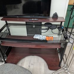 Glass And Wood Desk