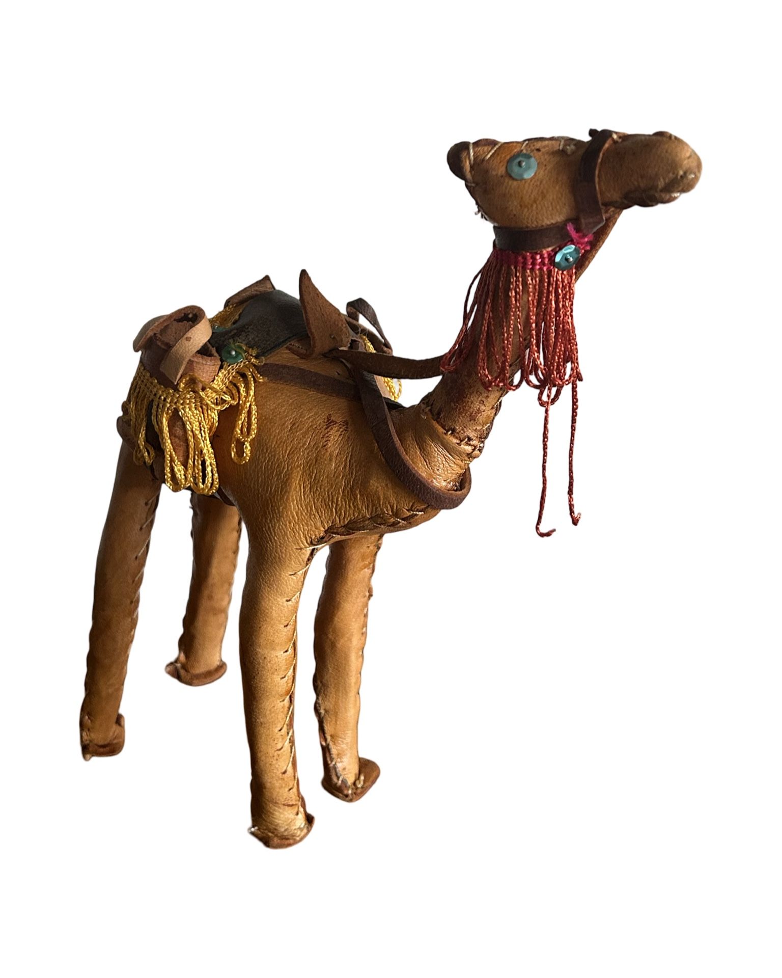 Vintage Mid Century Leather-wrapped Camel Toy