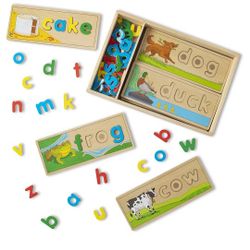 Melissa & Doug Wooden See & Spell, 8 Spelling Boards