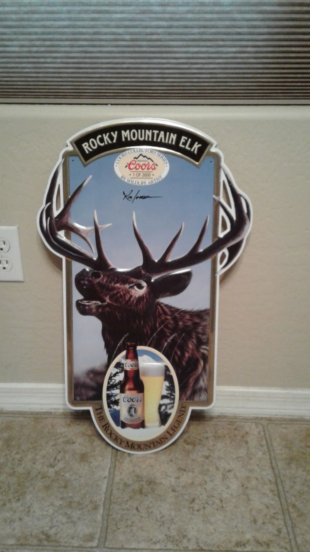 Metal Rocky Mountain Elk Coors sign
