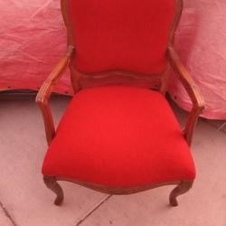 Two Red Velvet Antique Chairs