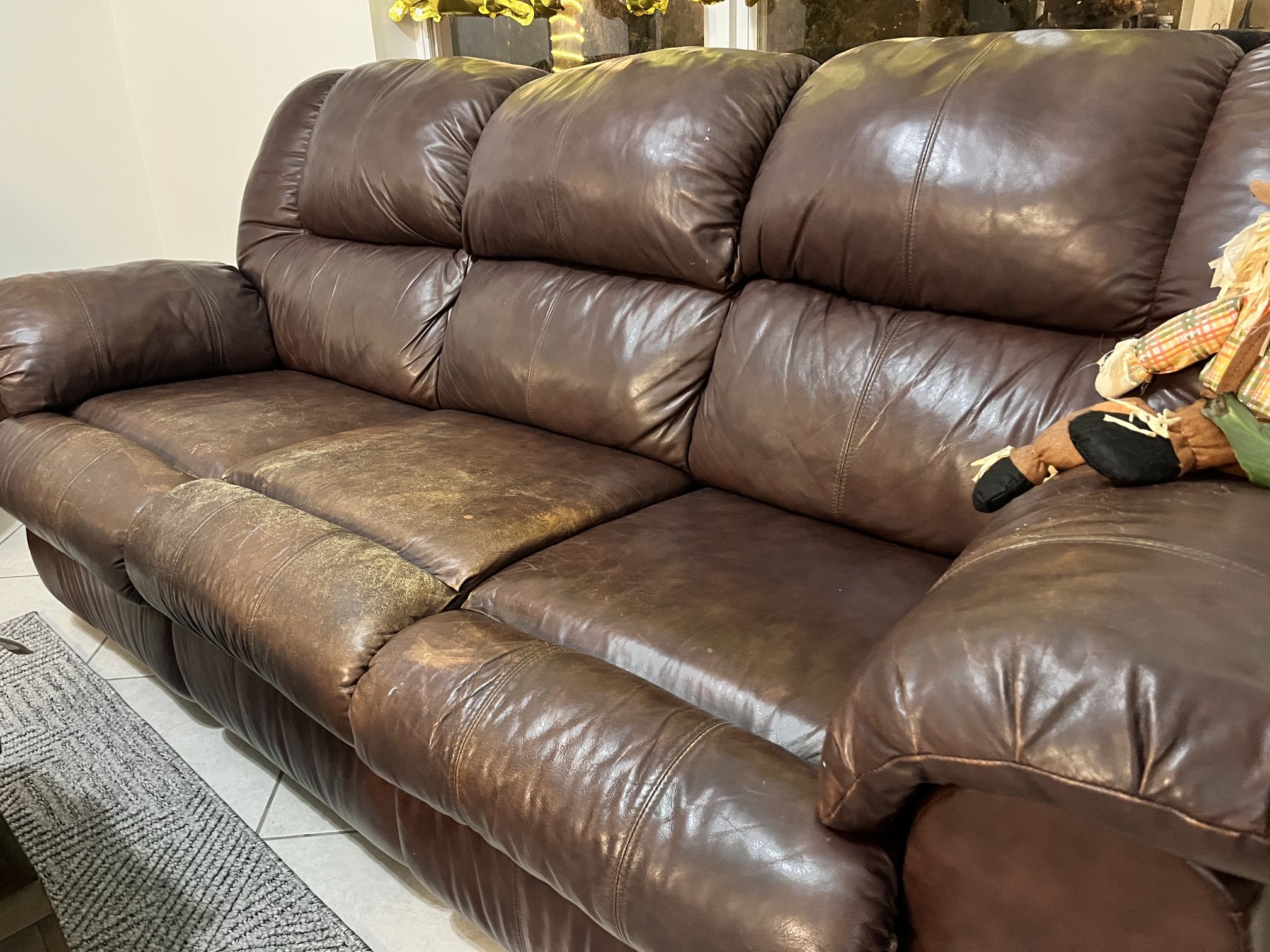 Leather Reclining Sofa