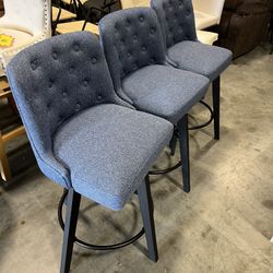 #051204 Set of 3 Swivel Upholstered 26" Counter Stool