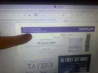 2 Wallflowers Tix Belly Up Thursday Oct 9