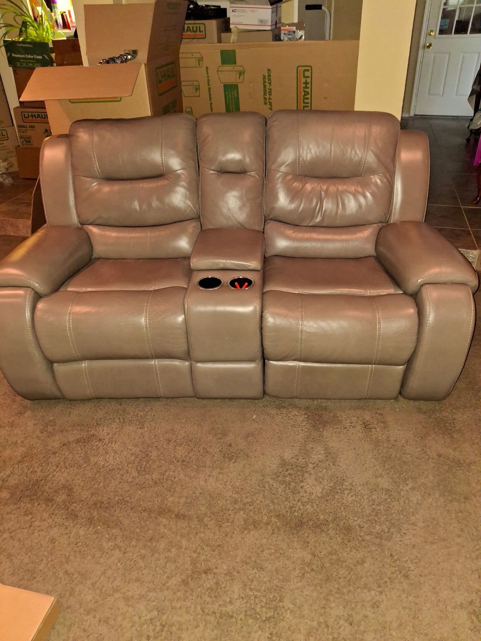 Leather recliner