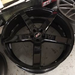 Brand New 24" Inch Set of (4) STR 607 Gloss Black 24X9 Wheels Rims Rines 5X120 5X4.72 Chevy Camaro
