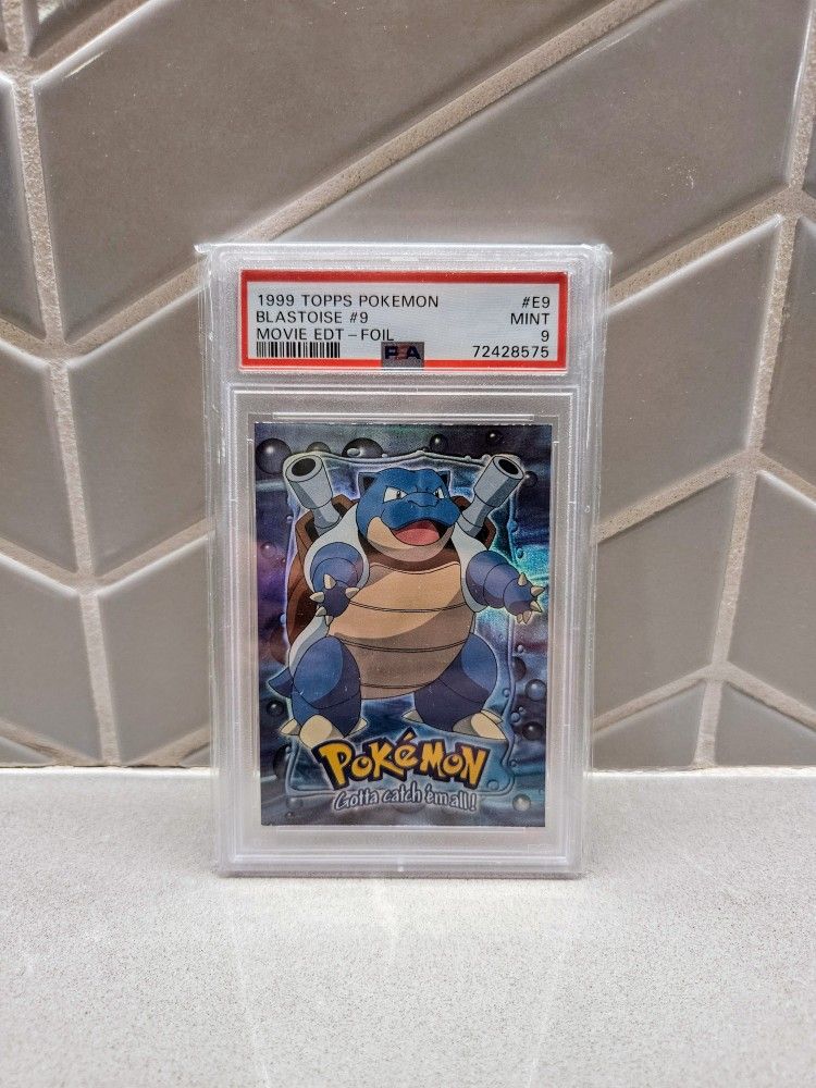 1999 Topps Pokemon Movie Edition Foil Blastoise E9 PSA 9!