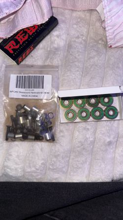 skateboard hardware and slightly used bearings