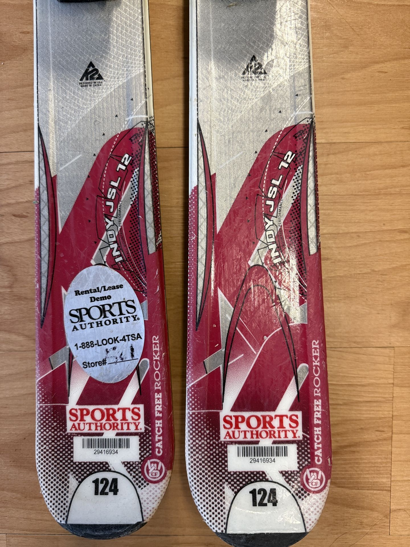 K2 Indy JSL 12 Junior Skis – 124cm (with Marker Bindings)