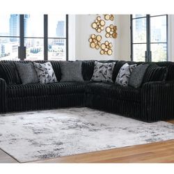 Black Sectional Couch 