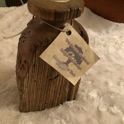 7”  Tall Wood Vase Made From 100 Year Old Reclaimed Native American Chestnut Rails Made In Ash County NC