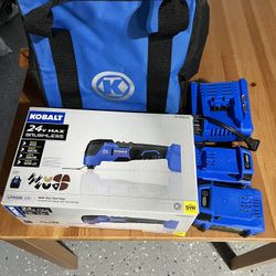 Kobalt 24-volt Cordless Brushless Variable 18-Piece Oscillating Multi-Tool Kit w/ Soft Case And Batteries