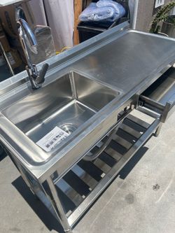 Commercial stainless steel sink