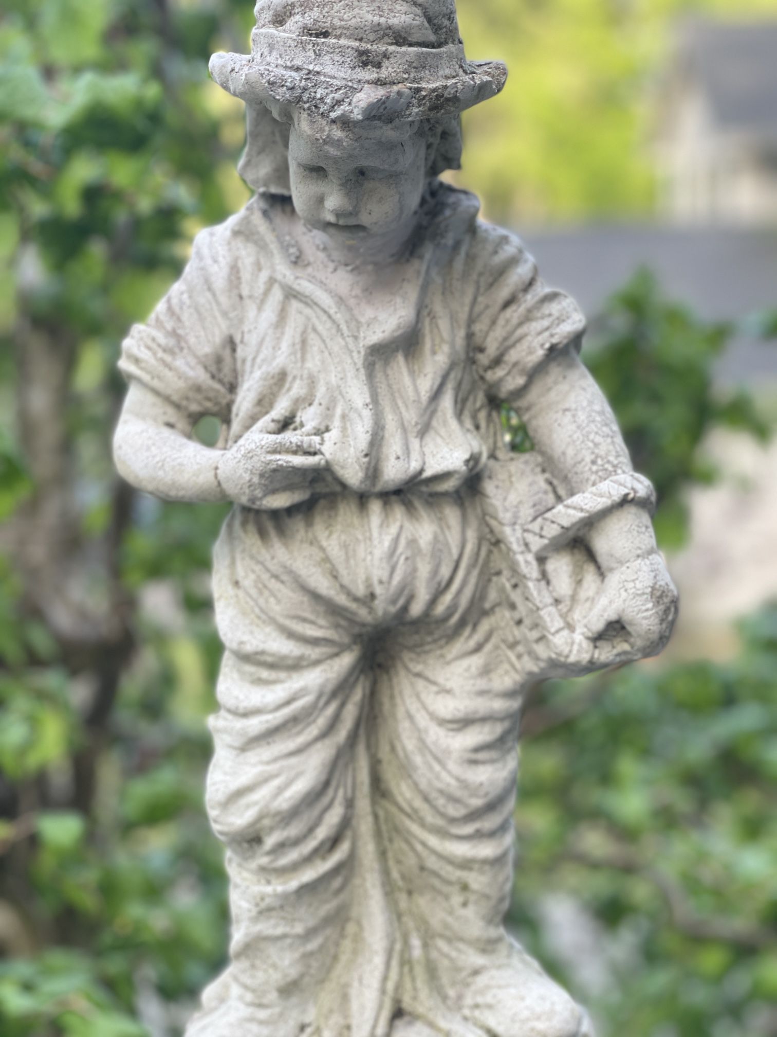Vintage Cément Boy Statue