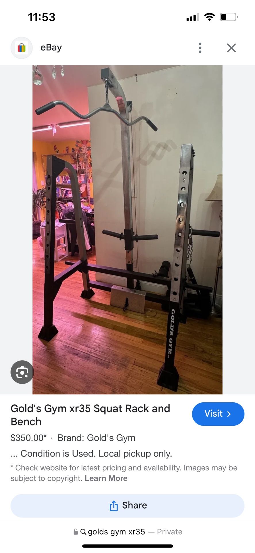 GOLDS GYM XR35 used