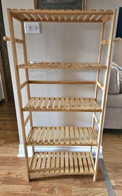 5-Tier wood self, livingroom, kitchen, betroom, 23.5" x 10" x 51.5"