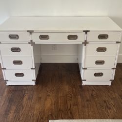 White lacquered  Campaign Desk