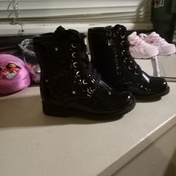 Patent Leather Little Girls Boots shoes Shiny