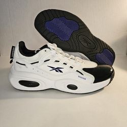 Reebok Solution Mid Iverson Men’s Size 11 Basketball Sneakers White Black