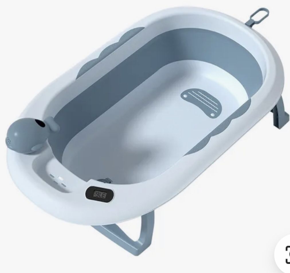 NEW! Collapsible Bathtub for Baby/Toddler with temperature reader. Blue