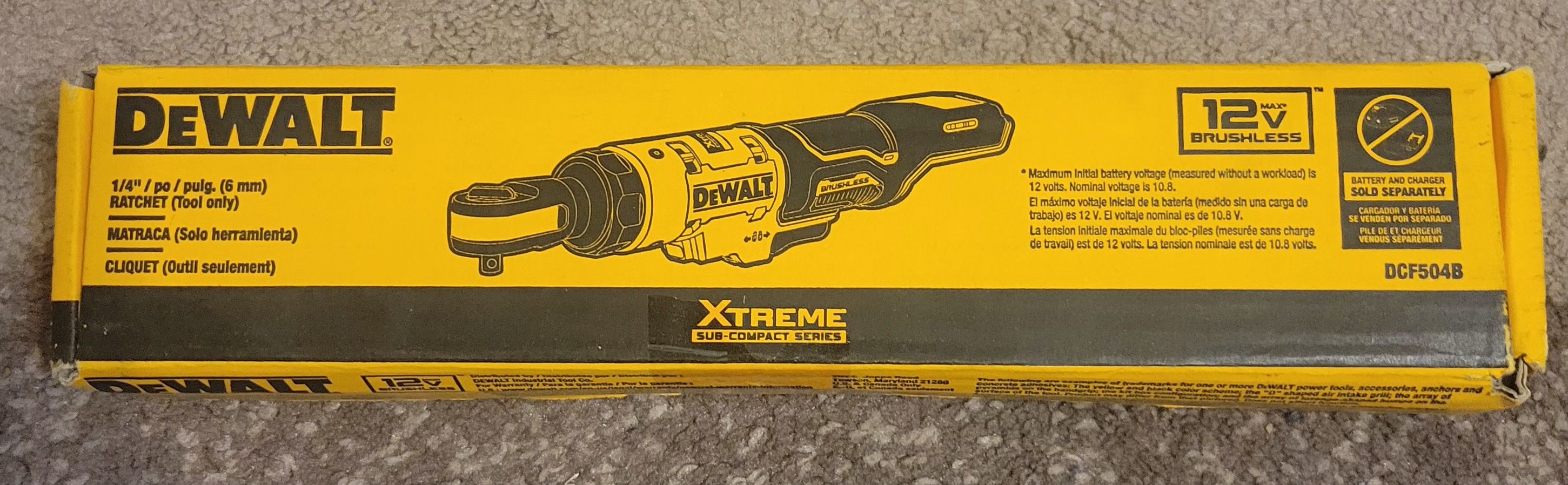Brand new still in box DeWalt 12 Volt 1/4-in Ratchet. 12 Volt Max Brushless