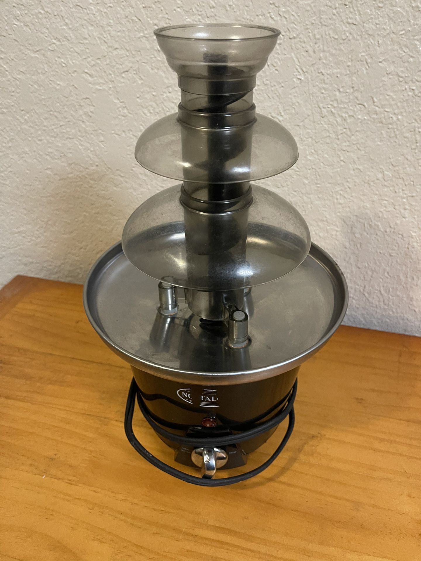 Nostalgia 3 Tier Chocolate Fondue Fountain 24 Oz Electric Fondue Machine, Black