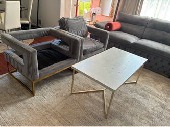 2 chais and coffe table