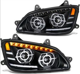 08-17 Kenworth T660 LED DRL Projector Headlights Luces Calaveras Micas Faros Faroles Headlamps Focos