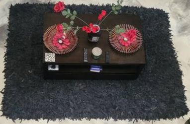 8x10 BLACK LEATHER SHAM RUG - $85.00 Obo