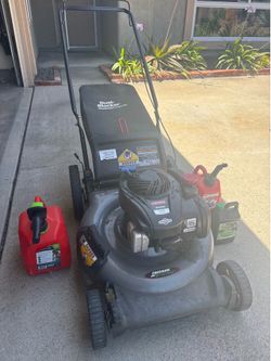 Craftsman 247 mower plus gas cans and engine oil