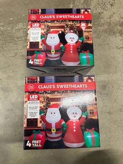 Tinsel & Elves Christmas Holiday Claus’s Sweethearts LED Inflatable 4 Ft Tall