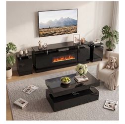 new，4 pieces living room set, TV stand , coffee table and 2 end tables(already assembled