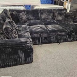 🛋️NEW!! Corduroy Sleeper Sectional Sofa STILL IN BOX 📦