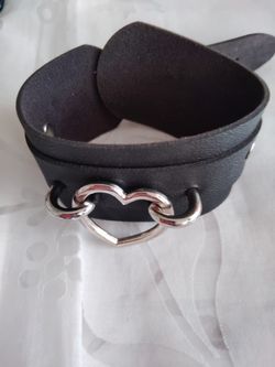 Leather Bracelet With A Heart.