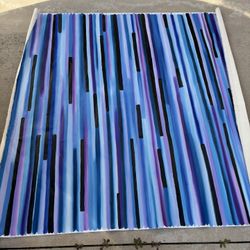 Large Abstract Striped Acrylic Painting Backdrop 61x61 Fredrix Rut Provenance