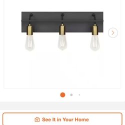  3-Light Black Industrial Metal Bathroom Vanity Light NEW